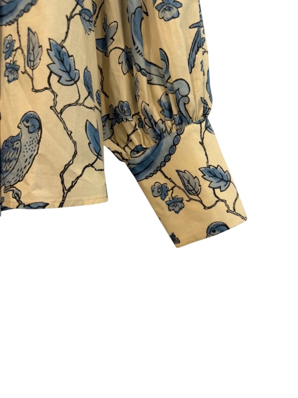 NWT SÉZANE X ANTOINETTE POISSON Hillis Blouse in Blue Birds Print Size FR - Picture 6 of 8